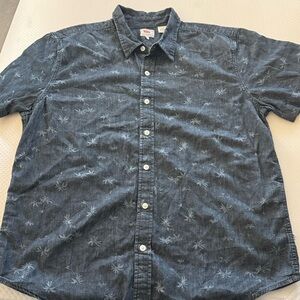 Levi's Men's Denim Blue Palm Print Shirt